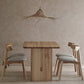 Modern Rectangle Trestle Dining Table Natural Ash Wood Table