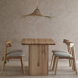Modern Rectangle Trestle Dining Table Natural Ash Wood Table