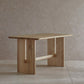 Modern Rectangle Trestle Dining Table Natural Ash Wood Table