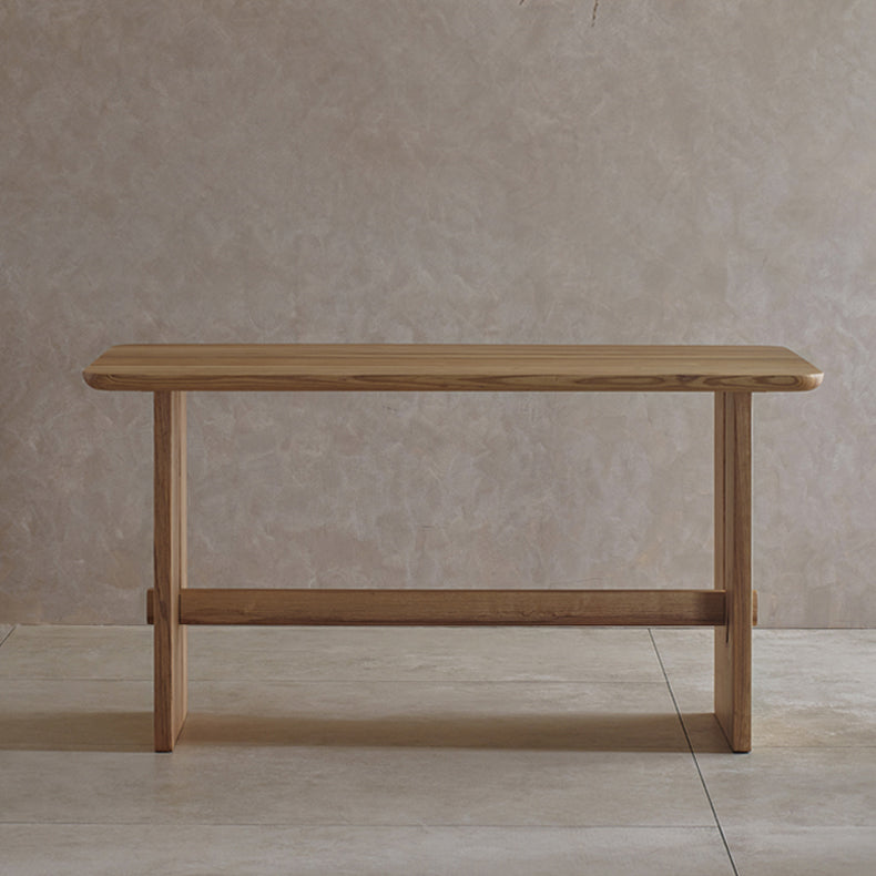 Modern Rectangle Trestle Dining Table Natural Ash Wood Table