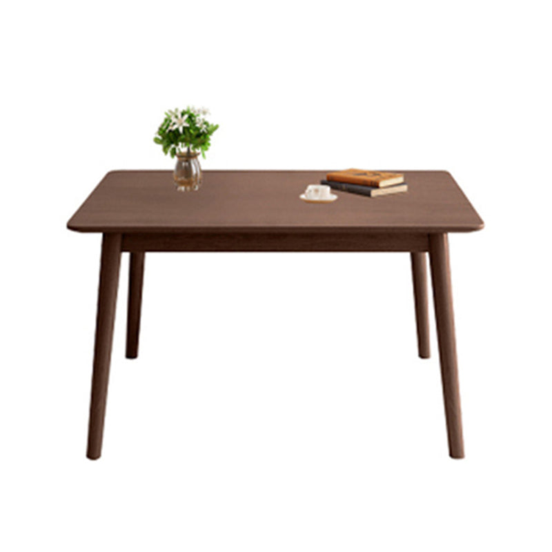 Modern Rectangle Solid Wood Table Standard Height Dining Table with 4 Legs Walnut Without Chairs Clearhalo 'Dining Tables & Seating' 'Dining Tables' 'dining_table' 'furn' 'furn_dining_table' 'Furniture' 'Kitchen & Dining Furniture' 5687548