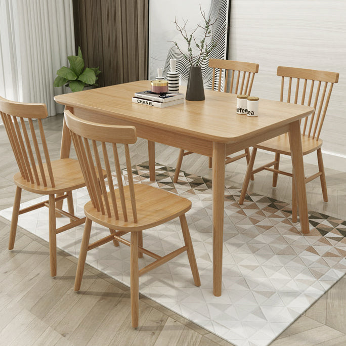 Modern Rectangle Solid Wood Table Standard Height Dining Table with 4 Legs Clearhalo 'Dining Tables & Seating' 'Dining Tables' 'dining_table' 'furn' 'furn_dining_table' 'Furniture' 'Kitchen & Dining Furniture' 5687558