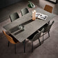 Modern Style Dining Table Gray Top Sintered Stone 4 Legs Table for Home