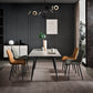 Modern Style Dining Table Gray Top Sintered Stone 4 Legs Table for Home
