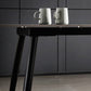 Modern Style Dining Table Gray Top Sintered Stone 4 Legs Table for Home