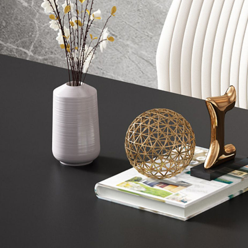 Mesa de comedor rectangular de estilo moderno Mesa de piedra sinterizada con base acrílica