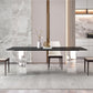 Mesa de comedor rectangular de estilo moderno Mesa de piedra sinterizada con base acrílica