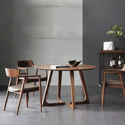 Table à manger de base en bois rond moderne pour restaurant