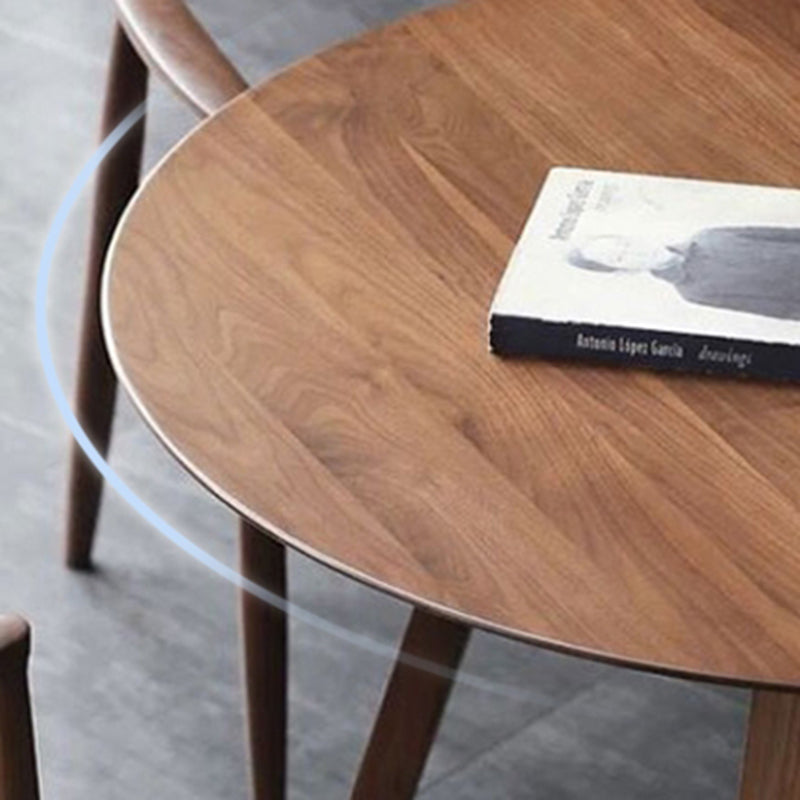 Table à manger de base en bois rond moderne pour restaurant