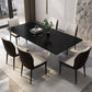 Modern Rectangle Dining Table Black Top Sintered Stone Table for Home Clearhalo 'Dining Tables & Seating' 'Dining Tables' 'dining_table' 'furn' 'furn_dining_table' 'Furniture' 'Kitchen & Dining Furniture' 5687665
