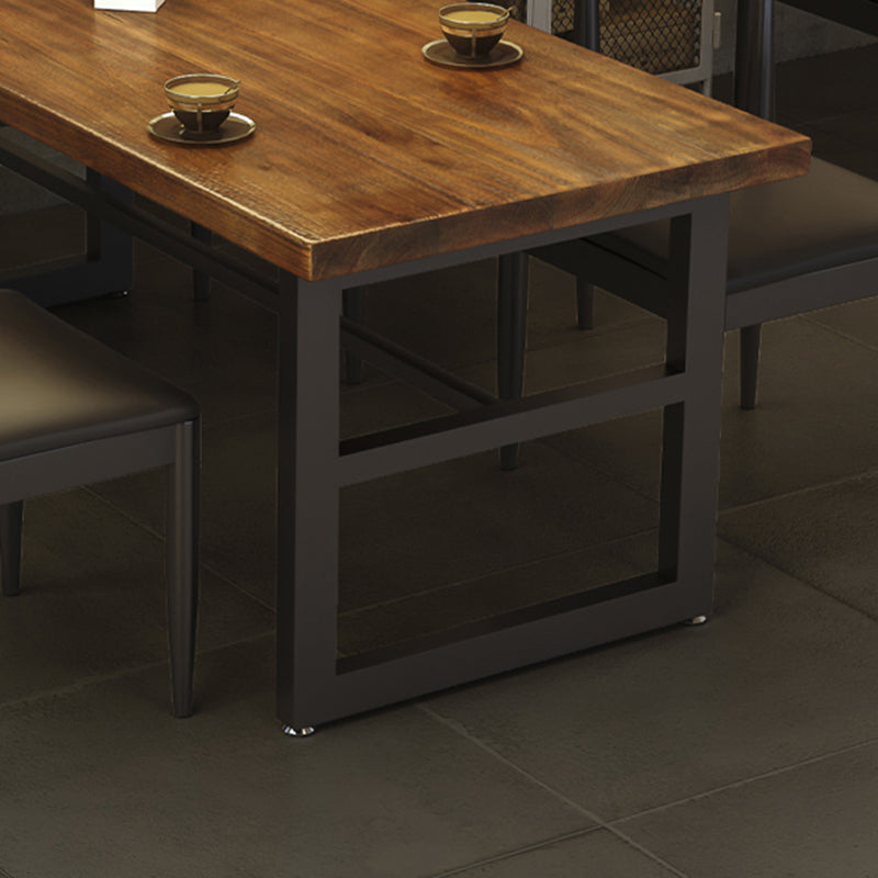 Rectangle Dining Table Industrial Home Kitchen Trestle Base Table
