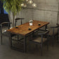 Rectangle Dining Table Industrial Home Kitchen Trestle Base Table