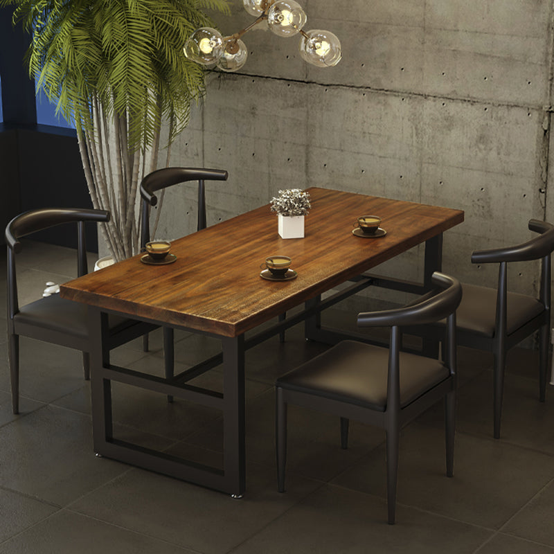 Rectangle Dining Table Industrial Home Kitchen Trestle Base Table