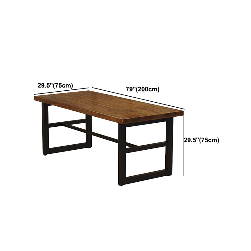 Rectangle Dining Table Industrial Home Kitchen Trestle Base Table