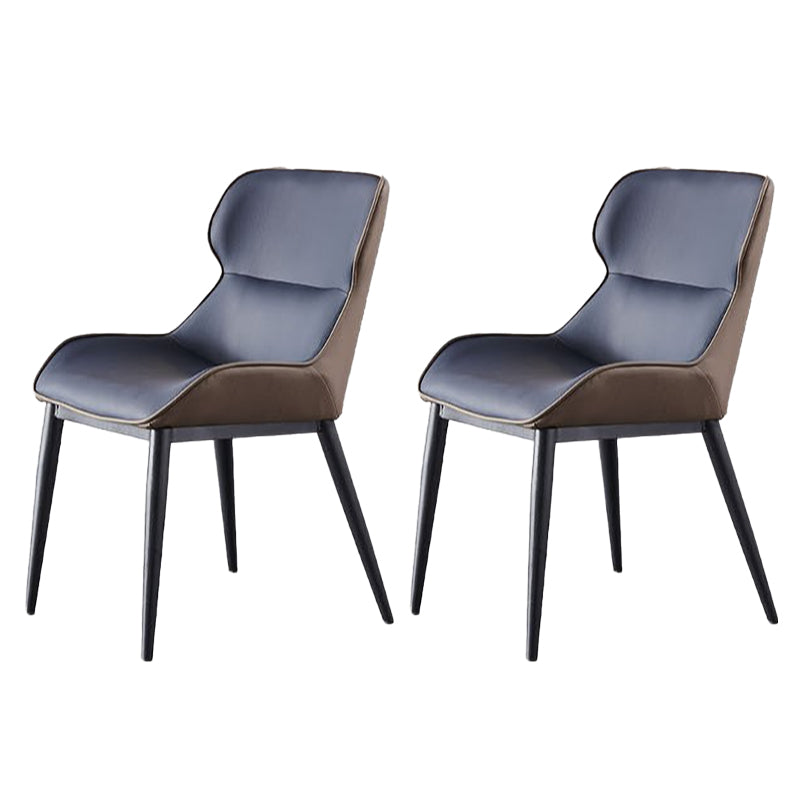 インダストリアルスタイルのウィングバックサイドチェアフェイクレザーダイニングチェア