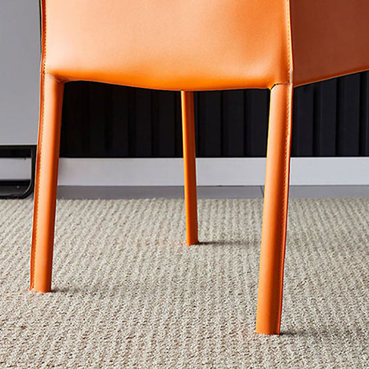 Contemporary Leather Dining Room Chair Metal Dining Armchair for Restaurant Use
