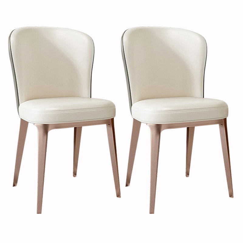 Nordic Style Metal Dining Chairs Leather Dining Parsons Chair for Restaurant Use Light Gray-White 2 Piece Set Clearhalo 'Dining Chairs' 'Dining Tables & Seating' 'dining_chair' 'furn' 'furn_dining_chair' 'Furniture' 'Kitchen & Dining Furniture' 5687740