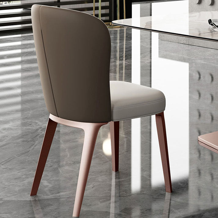 Nordic Style Metal Dining Chairs Leather Dining Parsons Chair for Restaurant Use Clearhalo 'Dining Chairs' 'Dining Tables & Seating' 'dining_chair' 'furn' 'furn_dining_chair' 'Furniture' 'Kitchen & Dining Furniture' 5687749