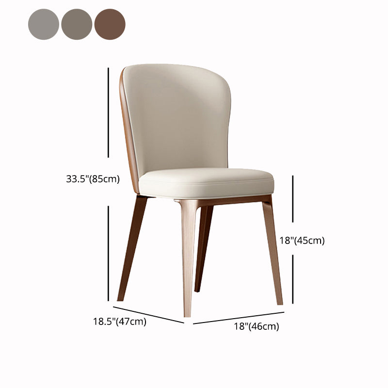 Nordic Style Metal Dining Chairs Leather Dining Parsons Chair for Restaurant Use Clearhalo 'Dining Chairs' 'Dining Tables & Seating' 'dining_chair' 'furn' 'furn_dining_chair' 'Furniture' 'Kitchen & Dining Furniture' 5687751