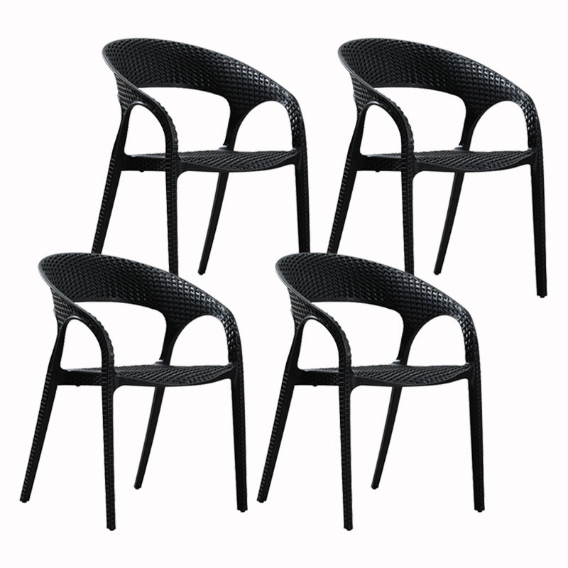 Open Back Armchair Plastic Scandinavian Kitchen Dining Room Chair