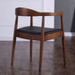 Contemporary Home Wood Arm Chair Matte Finish Open Back Dining Chair