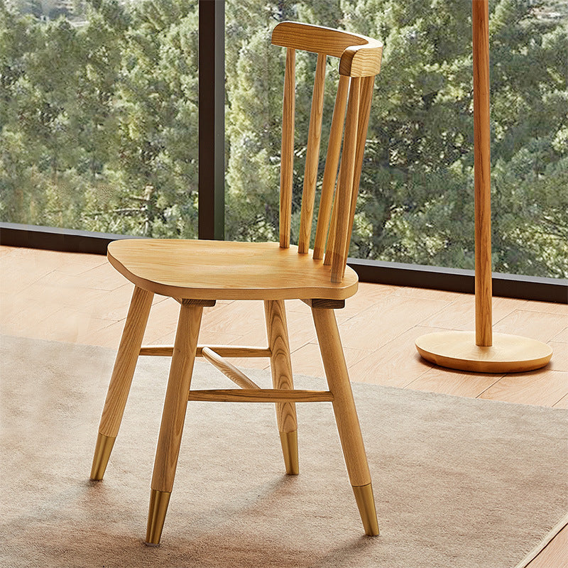 Slat Back Side Chair Wood Scandinavian Dining Kitchen Room Chair