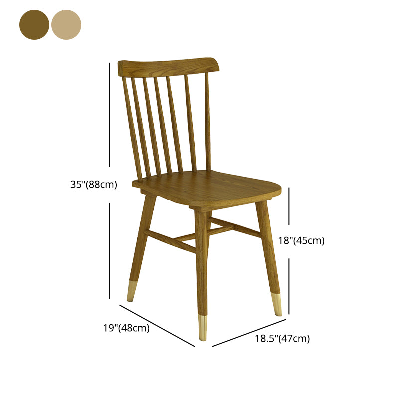 Slat Back Side Chair Wood Scandinavian Dining Kitchen Room Chair