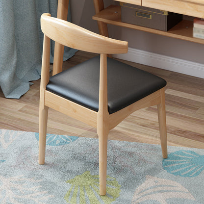 Contemporary Dining Chair Armless Side Chair with Wooden Legs for Kitchen