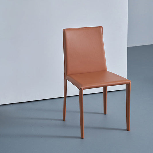 Modern Leather Armless Dining Chair Metal Dining Room Chairs for Home Use