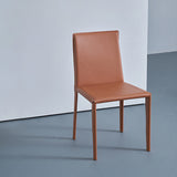Sedia da pranzo in pelle moderna senza braccio sedie da pranzo in metallo per uso domestico