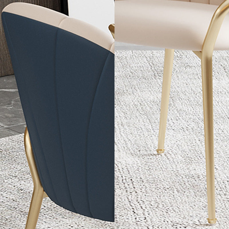 Metal Dining Arm Chair Glam Faux Leather Dining Room Chairs for Home Use Clearhalo 'Dining Chairs' 'Dining Tables & Seating' 'dining_chair' 'furn' 'furn_dining_chair' 'Furniture' 'Kitchen & Dining Furniture' 5687864