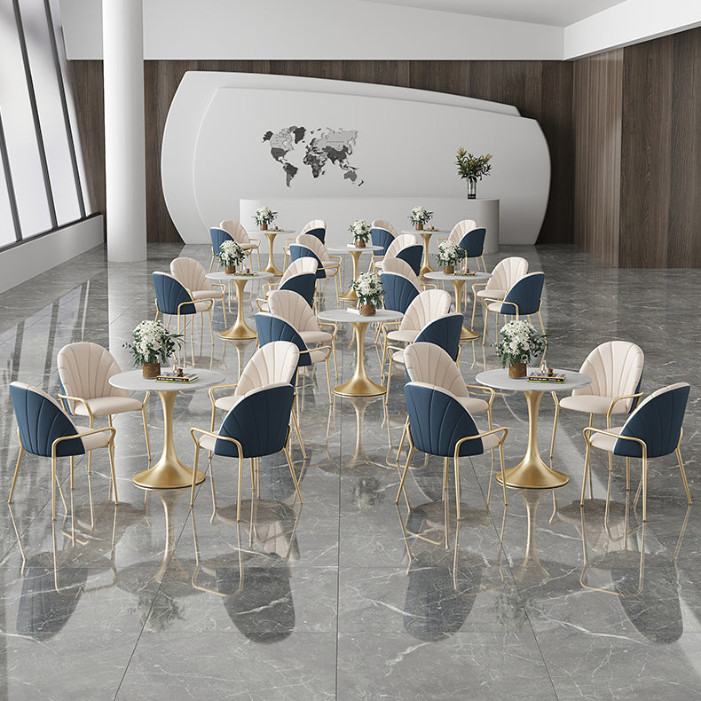 Metal Dining Arm Chair Glam Faux Leather Dining Room Chairs for Home Use Clearhalo 'Dining Chairs' 'Dining Tables & Seating' 'dining_chair' 'furn' 'furn_dining_chair' 'Furniture' 'Kitchen & Dining Furniture' 5687865