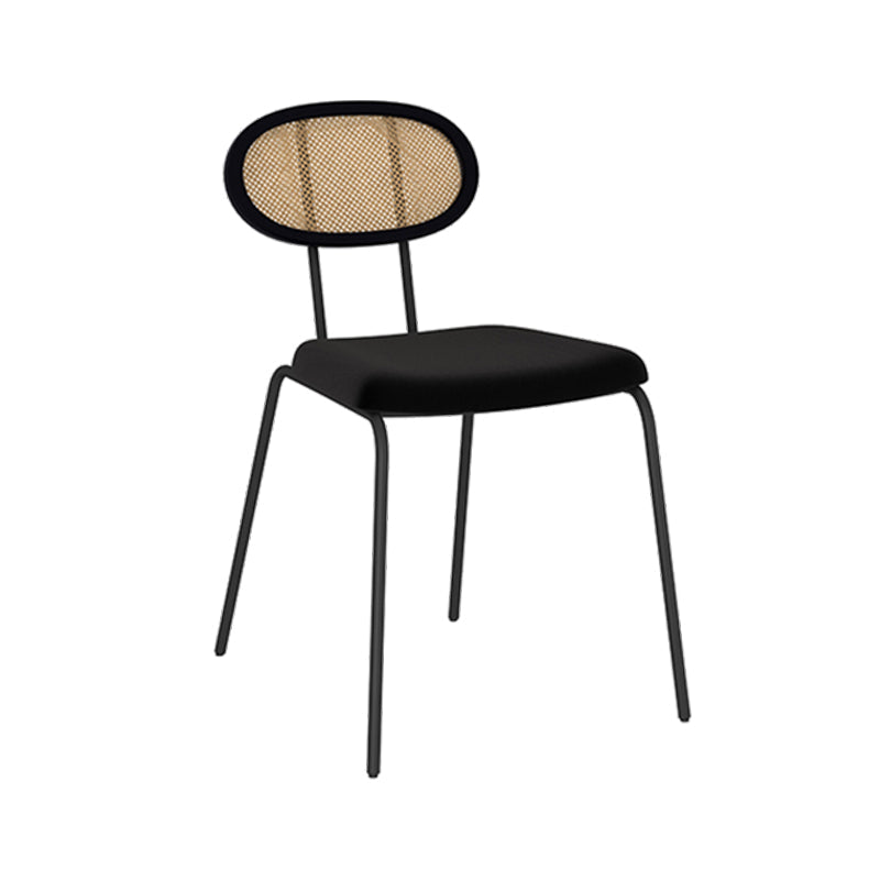 Fabric Side Chair Industrial Design Armless Open Back Side Chairs Black 1 Piece Clearhalo 'Dining Chairs' 'Dining Tables & Seating' 'dining_chair' 'furn' 'furn_dining_chair' 'Furniture' 'Kitchen & Dining Furniture' 5687875