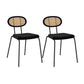 Fabric Side Chair Industrial Design Armless Open Back Side Chairs Black 2 Piece Set Clearhalo 'Dining Chairs' 'Dining Tables & Seating' 'dining_chair' 'furn' 'furn_dining_chair' 'Furniture' 'Kitchen & Dining Furniture' 5687877