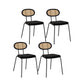 Fabric Side Chair Industrial Design Armless Open Back Side Chairs Black 4 Piece Set Clearhalo 'Dining Chairs' 'Dining Tables & Seating' 'dining_chair' 'furn' 'furn_dining_chair' 'Furniture' 'Kitchen & Dining Furniture' 5687879