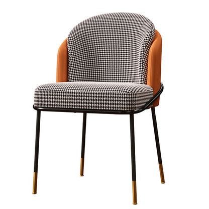 Sedia da pranzo glam in metallo a braccioless sedie imbottite per uso del ristorante