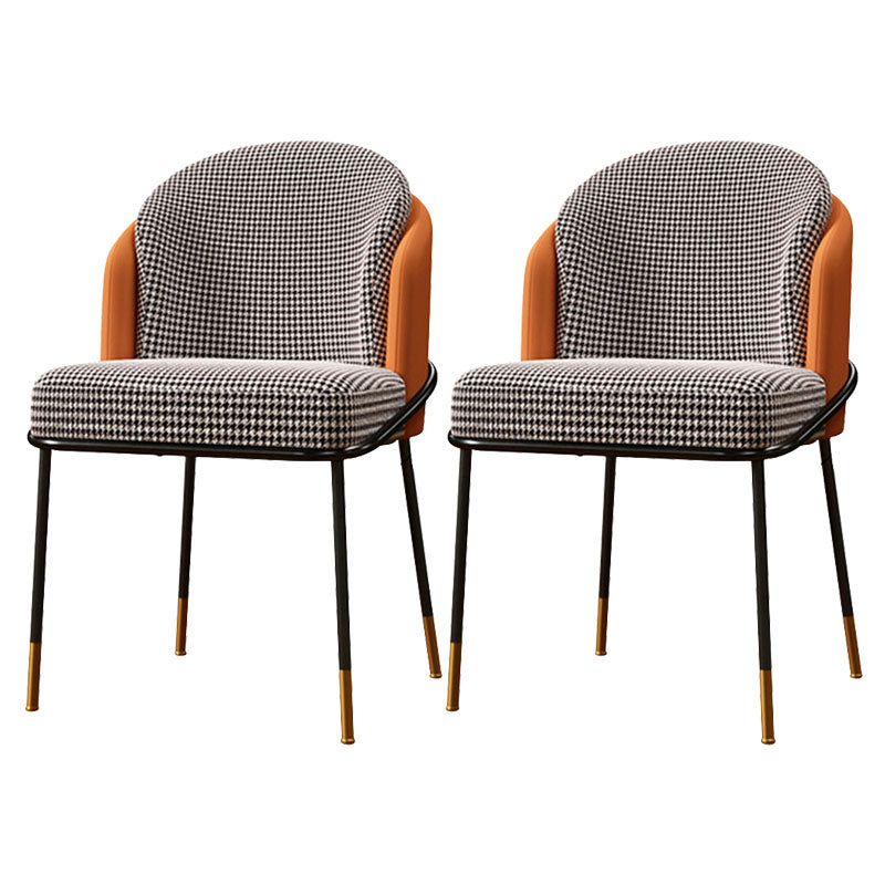 Sedia da pranzo glam in metallo a braccioless sedie imbottite per uso del ristorante