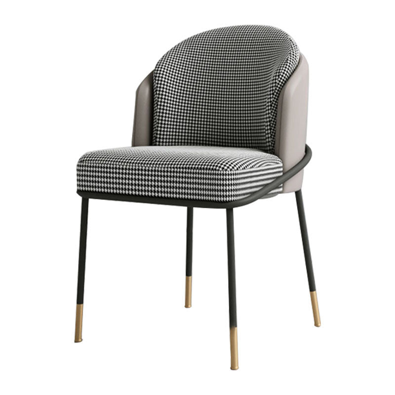 Sedia da pranzo glam in metallo a braccioless sedie imbottite per uso del ristorante