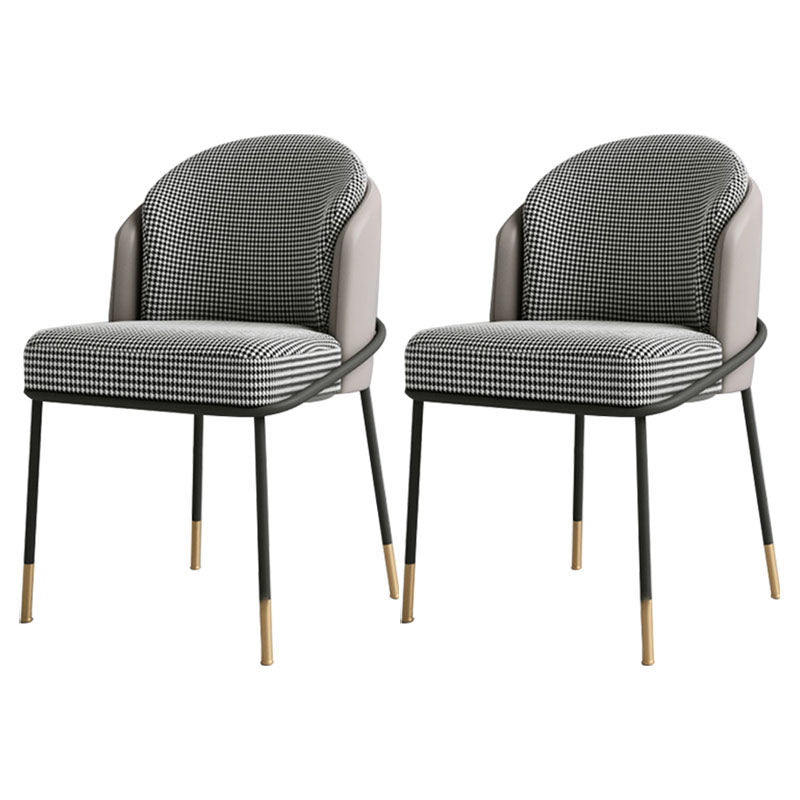 Sedia da pranzo glam in metallo a braccioless sedie imbottite per uso del ristorante