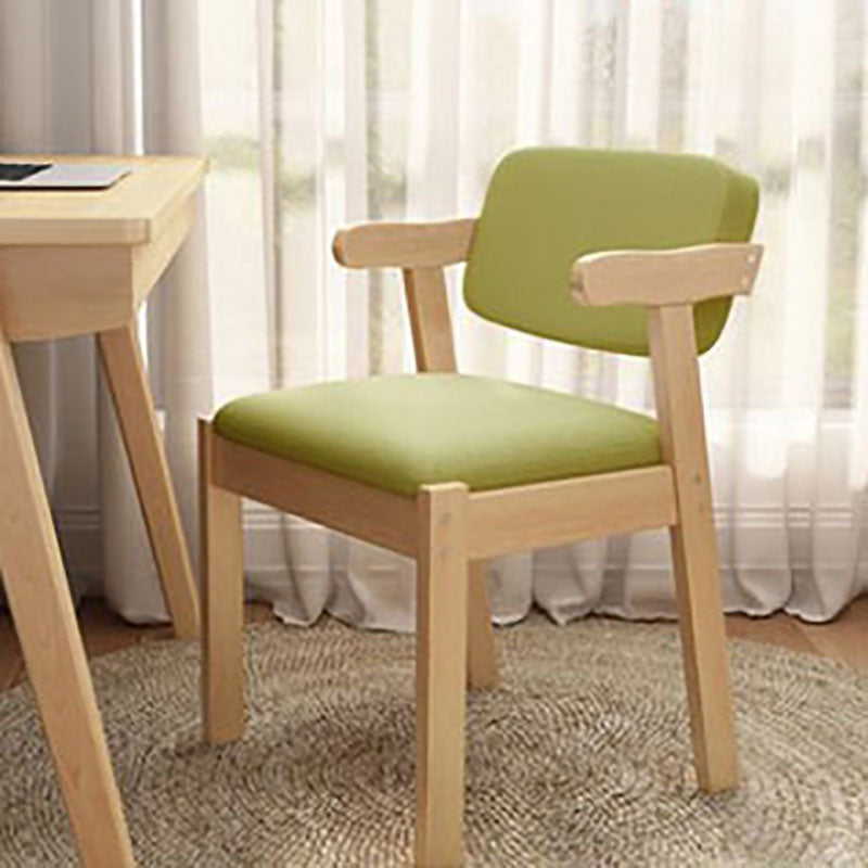 Contemporary Dining Chairs Arm Side Chair with Wooden Legs for Kitchen