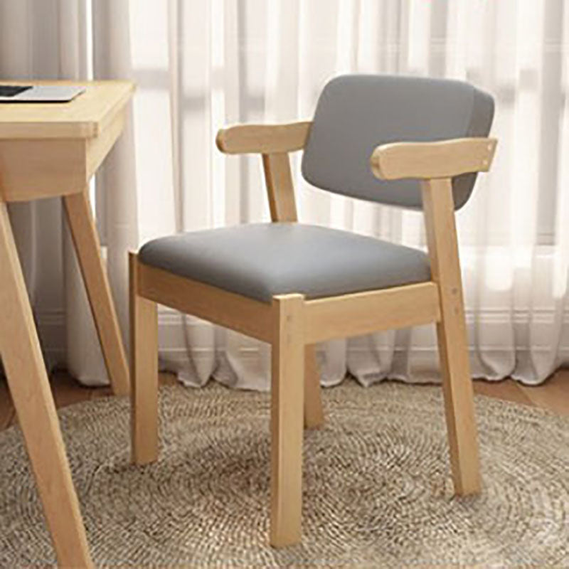 Contemporary Dining Chairs Arm Side Chair with Wooden Legs for Kitchen