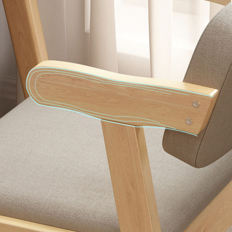 Contemporary Dining Chairs Arm Side Chair with Wooden Legs for Kitchen