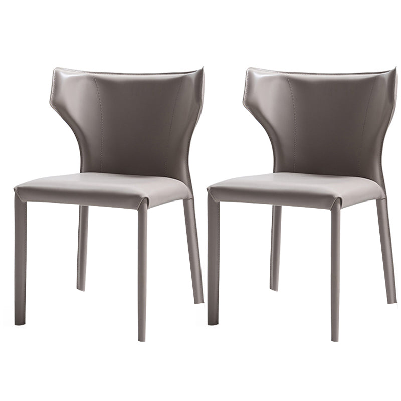 Moderne lederen armloze eetkamerstoel Wingback Side Chair voor restaurantgebruik