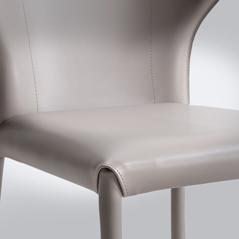 Moderne lederen armloze eetkamerstoel Wingback Side Chair voor restaurantgebruik