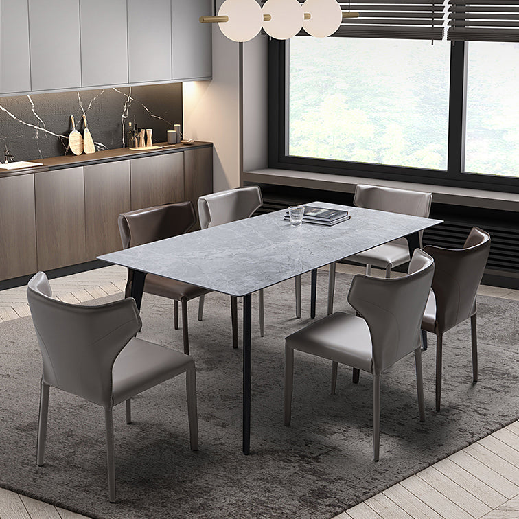 Moderne lederen armloze eetkamerstoel Wingback Side Chair voor restaurantgebruik