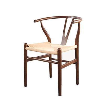 Contemporary Style Dining Chairs Wood Dining Armless Side Chairs White-Brown 1 Piece Clearhalo 'Dining Chairs' 'Dining Tables & Seating' 'dining_chair' 'furn' 'furn_dining_chair' 'Furniture' 'Kitchen & Dining Furniture' 5688011