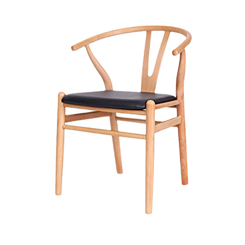 Contemporary Style Dining Chairs Wood Dining Armless Side Chairs Natural Wood Black 1 Piece Clearhalo 'Dining Chairs' 'Dining Tables & Seating' 'dining_chair' 'furn' 'furn_dining_chair' 'Furniture' 'Kitchen & Dining Furniture' 5688013