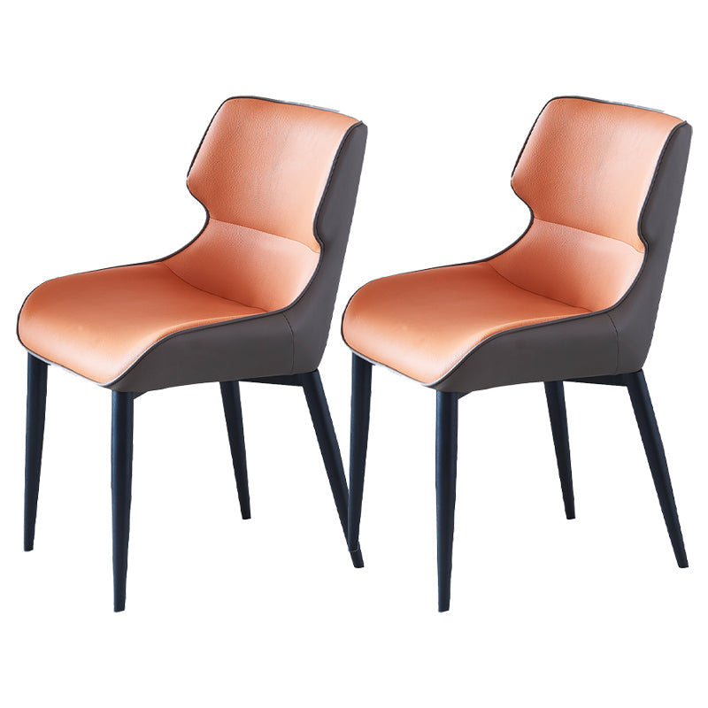 Faux Leather Dining Chair Industrial Style Wingback Arm Dining Chairs