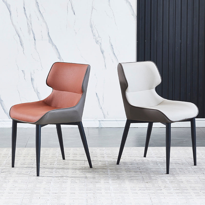 Faux Leather Dining Chair Industrial Style Wingback Arm Dining Chairs