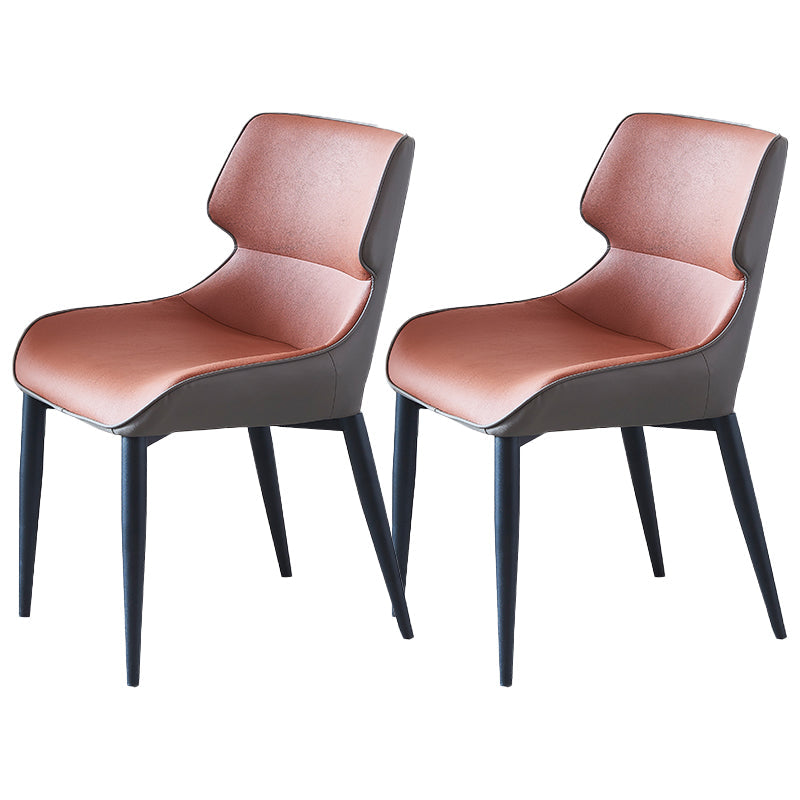 Faux Leather Dining Chair Industrial Style Wingback Arm Dining Chairs